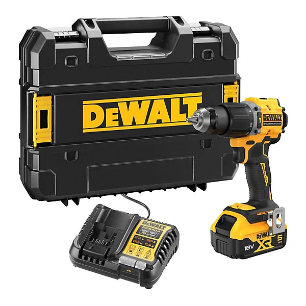 DeWalt 18V Li-ion XR Brushless Cordless Combi drill (1 x 5Ah) - DCD789P1T-GB